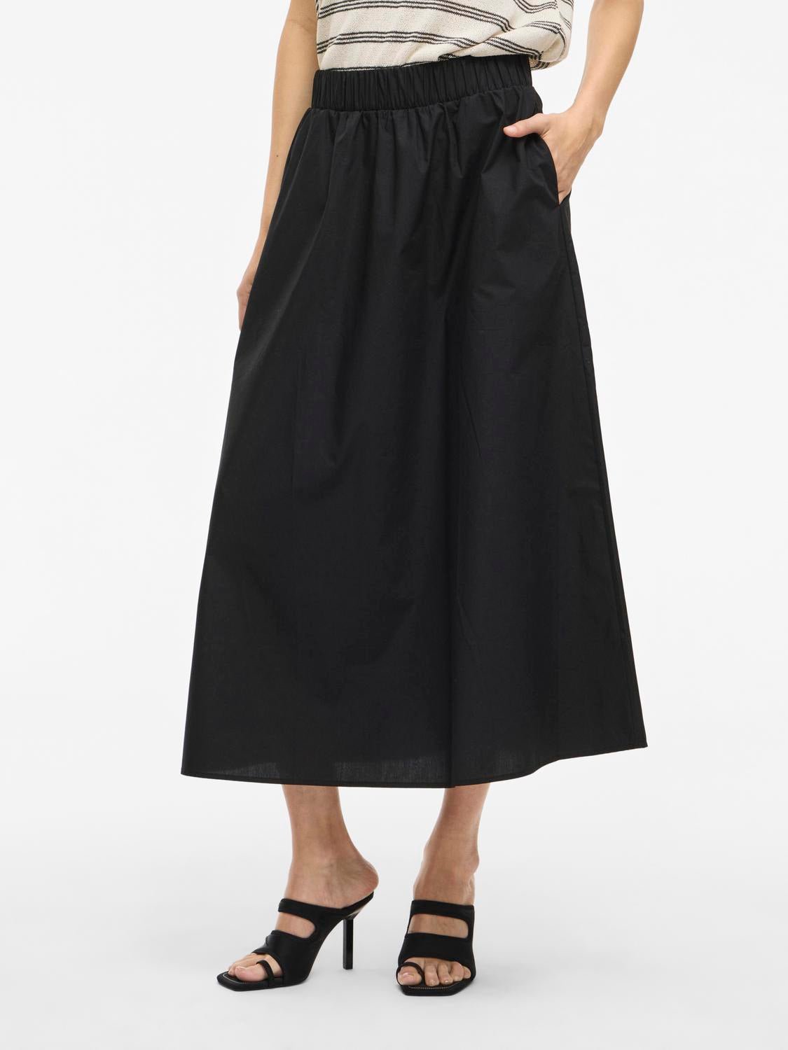 VISOPHIE Long Skirt - Black Beauty - VERO MODA & VILA Bergvik